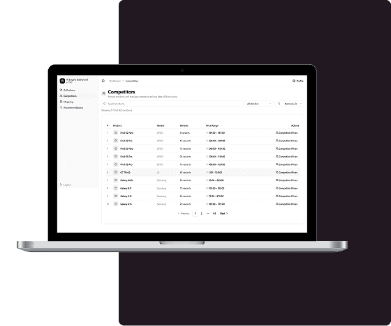 The AI pricing and inventory platform on a laptop