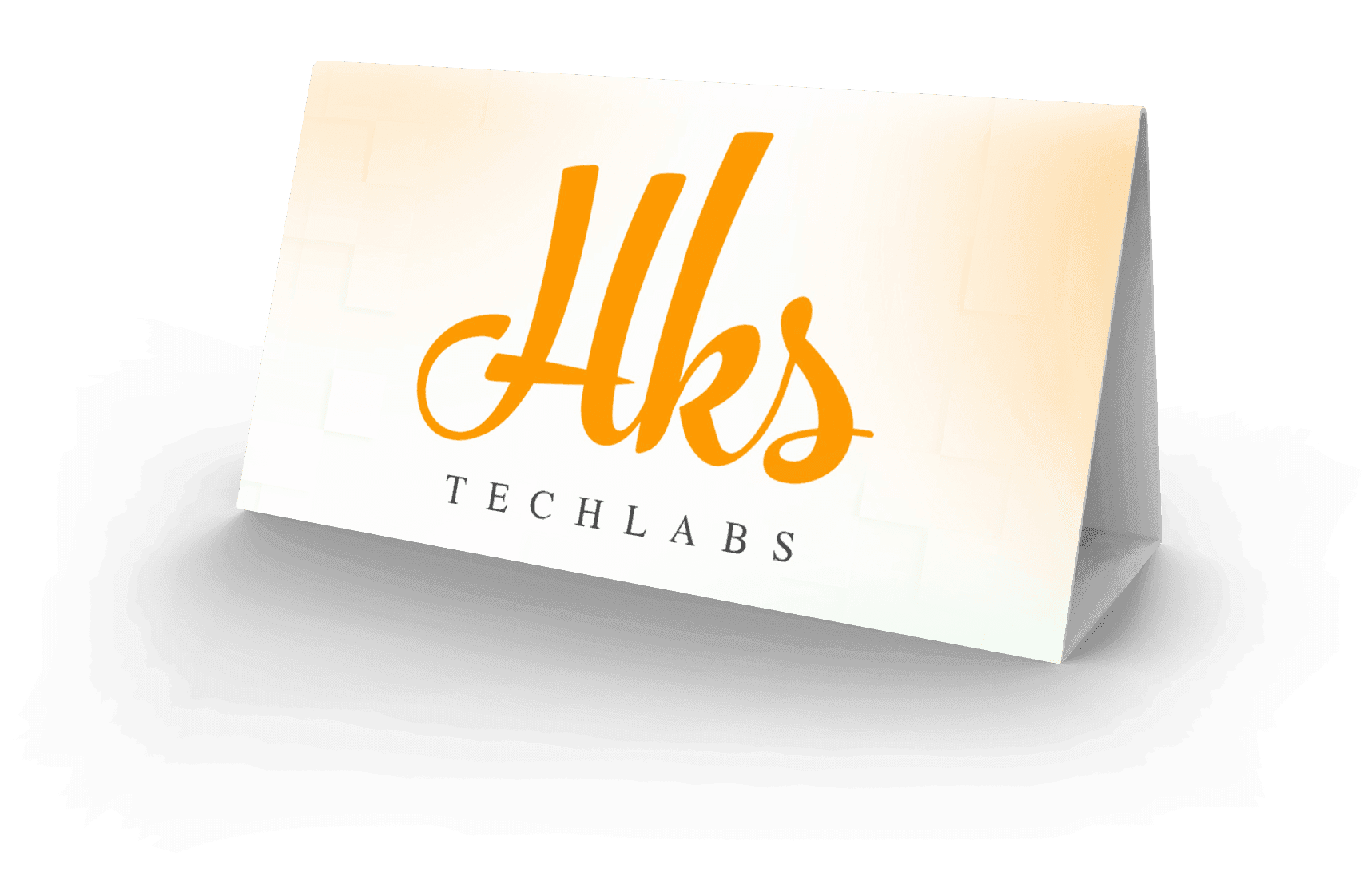 The HKS TechLabs logo on a desk card